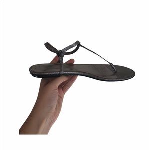 Calvin Klein T strap silver sandals